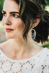 Hera Sterling Silver Chandelier Earrings on model